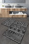 Mijölnir Straordinario Black Djt Juego de Alfombrillas de Baño
